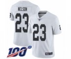 Oakland Raiders #23 Nick Nelson White Vapor Untouchable Limited Player 100th Season Football Jersey