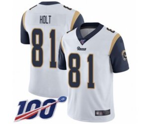 Los Angeles Rams #81 Torry Holt White Vapor Untouchable Limited Player 100th Season Football Jersey