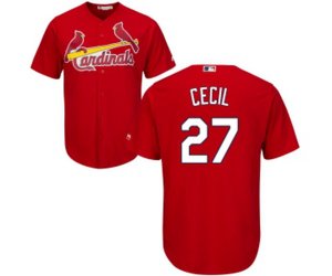 St. Louis Cardinals #27 Brett Cecil Replica Red Cool Base Baseball Jersey