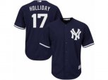 New York Yankees #17 Matt Holliday Replica Navy Blue Alternate MLB Jersey