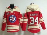 MLB washington nationals #34 harper red[pullover hooded sweatshirt]