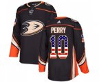 Anaheim Ducks #10 Corey Perry Authentic Black USA Flag Fashion Hockey Jersey