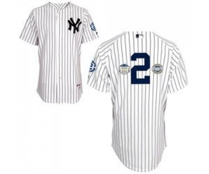 New York Yankees #2 Derek Jeter Authentic White w Commemorative Final Season & Inaugural Season & Retirement Patch Baseball Jersey