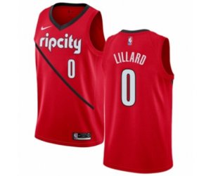 Portland Trail Blazers #0 Damian Lillard Red Swingman Jersey - Earned Edition