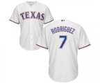 Texas Rangers #7 Ivan Rodriguez Replica White Home Cool Base Baseball Jersey
