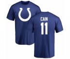 Indianapolis Colts #11 Deon Cain Royal Blue Name & Number Logo T-Shirt