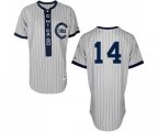Chicago Cubs #14 Ernie Banks Replica White 1909 Turn Back The Clock Baseball Jersey
