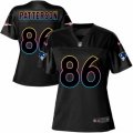 Women New England Patriots #86 Cordarrelle Patterson Game Black Fashion NFL Jersey