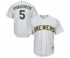 Milwaukee Brewers #5 Cory Spangenberg Replica White Home Cool Base Baseball Jersey