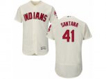 Cleveland Indians #41 Carlos Santana Cream Flexbase Authentic Collection MLB Jersey