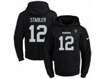 Oakland Raiders #12 Kenny Stabler Black Name & Number Pullover NFL Hoodie