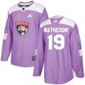 Florida Panthers #19 Michael Matheson Authentic Purple Fights Cancer Practice NHL Jersey