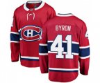 Montreal Canadiens #41 Paul Byron Authentic Red Home Fanatics Branded Breakaway NHL Jersey