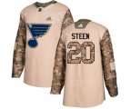 Adidas St. Louis Blues #20 Alexander Steen Authentic Camo Veterans Day Practice NHL Jersey
