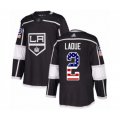 Los Angeles Kings #2 Paul LaDue Authentic Black USA Flag Fashion Hockey Jersey