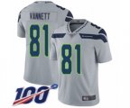 Seattle Seahawks #81 Nick Vannett Grey Alternate Vapor Untouchable Limited Player 100th Season Football Jersey
