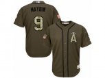 Los Angeles Angels of Anaheim #9 Cameron Maybin Authentic Green Salute to Service MLB Jersey