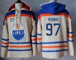 Edmonton Oilers #97 Connor McDavid Cream Sawyer Hooded Sweatshirt Stitched NHL Jersey