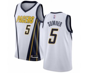 Indiana Pacers #5 Edmond Sumner White Swingman Jersey - Earned Edition