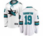 San Jose Sharks #19 Joe Thornton Fanatics Branded White Away Breakaway NHL Jersey