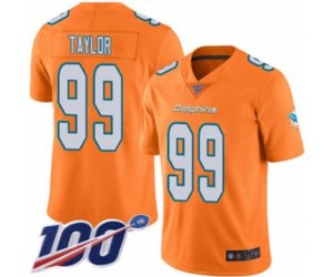 Miami Dolphins #99 Jason Taylor Limited Orange Rush Vapor Untouchable 100th Season Football Jersey