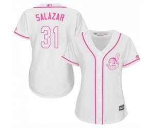 Women\'s Cleveland Indians #31 Danny Salazar Replica White Fashion Cool Base Baseball Jersey