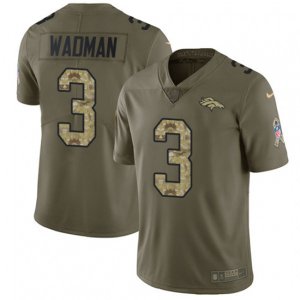 Denver Broncos #3 Colby Wadman Limited Olive Camo 2017 Salute to Service NFL Jersey