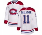Montreal Canadiens #11 Brendan Gallagher White Road Stitched Hockey Jersey