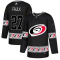 Carolina Hurricanes #27 Justin Faulk Authentic Black Team Logo Fashion NHL Jersey