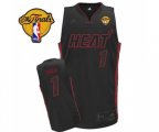 Miami Heat #1 Chris Bosh Swingman Black Black Red No. Finals Patch Basketball Jersey