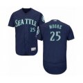 Seattle Mariners #25 Dylan Moore Navy Blue Alternate Flex Base Authentic Collection Baseball Player Jersey