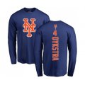 New York Mets #4 Lenny Dykstra Royal Blue Backer Long Sleeve T-Shirt