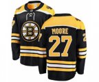 Boston Bruins #27 John Moore Authentic Black Home Fanatics Branded Breakaway NHL Jersey