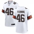 Cleveland Browns Retired Player #46 Don Fleming Nike White Away Vapor Limited Jersey