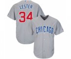 Chicago Cubs #34 Jon Lester Replica Grey Road Cool Base Baseball Jersey
