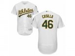 Oakland Athletics #46 Santiago Casilla White Flexbase Authentic Collection MLB Jersey
