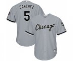Chicago White Sox #5 Yolmer Sanchez Replica Grey Road Cool Base Baseball Jersey