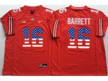 Ohio State Buckeyes #16 J.T. Barrett Red USA Flag College Football Jersey