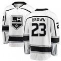Los Angeles Kings #23 Dustin Brown Authentic White Away Fanatics Branded Breakaway NHL Jersey