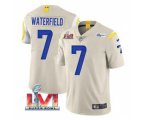 Los Angeles Rams #7 Bob Waterfield Bone 2022 Super Bowl LVI Vapor Limited Stitched Jersey