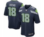 Seattle Seahawks #18 Jaron Brown Game Navy Blue Team Color NFL Jersey