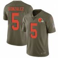 Cleveland Browns #5 Zane Gonzalez Limited Olive 2017 Salute to Service NFL Jersey