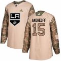 Los Angeles Kings #15 Andy Andreoff Authentic Camo Veterans Day Practice NHL Jersey