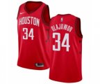 Houston Rockets #34 Hakeem Olajuwon Red Swingman Jersey - Earned Edition