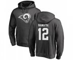 Los Angeles Rams #12 Joe Namath Ash One Color Pullover Hoodie