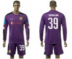 2017-18 Dortmund 39 BONMANN Purple Goalkeeper Long Sleeve Soccer Jersey