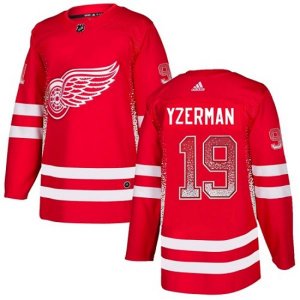 Detroit Red Wings #19 Steve Yzerman Authentic Red Drift Fashion NHL Jersey