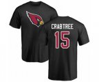 Arizona Cardinals #15 Michael Crabtree Black Name & Number Logo T-Shirt