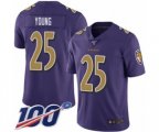 Baltimore Ravens #25 Tavon Young Limited Purple Rush Vapor Untouchable 100th Season Football Jersey