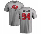 Tampa Bay Buccaneers #94 Carl Nassib Ash Name & Number Logo T-Shirt